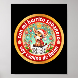 Poster Mon âne de Noël mexicain Burrito Sanero espagnol
