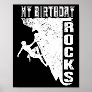 Poster Mon anniversaire déchire l'escalade rétro