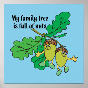 Poster Mon arbre généalogique est plein des écrous