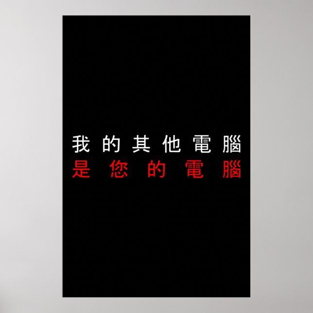 Poster MON AUTRE ORDINATEUR EST VOTRE ORDINATEUR - Chinoi (Devant)