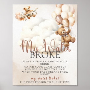 Poster MON Baby shower DE L'EAU FROKE JEU On Peut Attendr