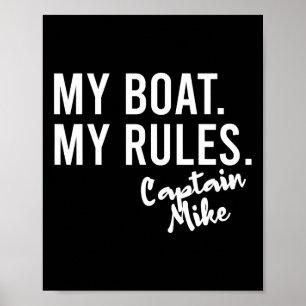 Poster Mon bateau mes règles capitaine Mike Voile personn