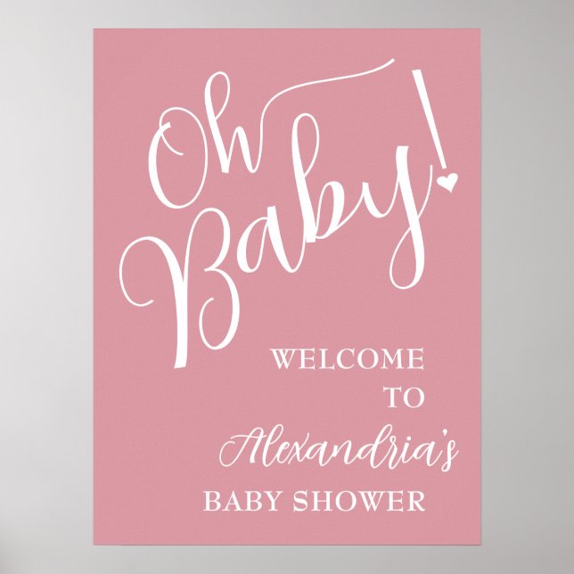 Poster Mon bébé ! Accueil Baby shower fille (Devant)