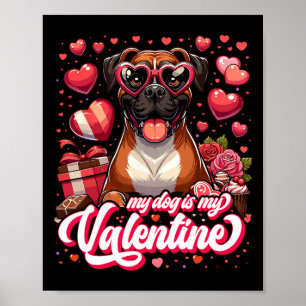 Poster Mon Boxer Est Mon Animal De Compagnie Valentine Te