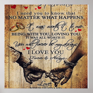 Poster Mon cadeau de mari   Lettre Pour Lui  