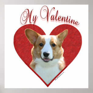 Poster Mon Cardigan Welsh Corgi Valentine