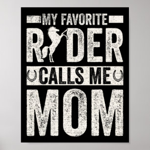 Poster Mon cavalier Préféré M'Appelle Maman Drôle Horseba