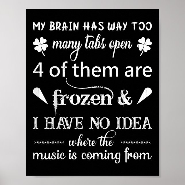 Poster Mon cerveau a beaucoup trop de ongles ....la musiq (Devant)