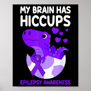 Poster Mon Cerveau A Hictasses Purple Ribbon Epilepsie