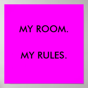 Poster MON CHAMBRE, MON Étiquette DE RÈGLES