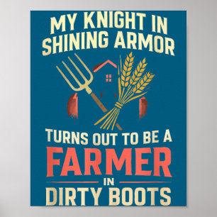 Poster Mon Chevalier En Blague Brillante Femme Agricultri