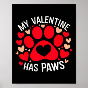 Poster Mon cœur a des pattes pour la Saint-Valentin Chien