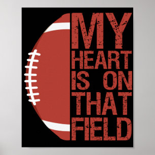 Poster Mon coeur est sur ce terrain amoureux du football 