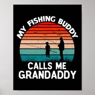 Poster Mon Copain de Pêche M'appelle Grandaddy Rétro Vint