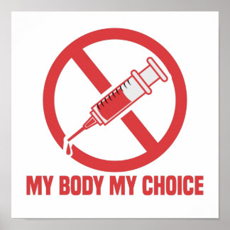 Poster Mon corps Mon choix Aiguille anti-vaccin