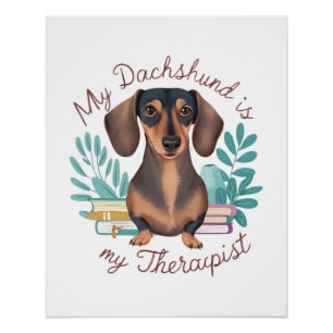 Poster Mon Dachshund Est Mon Thérapeute