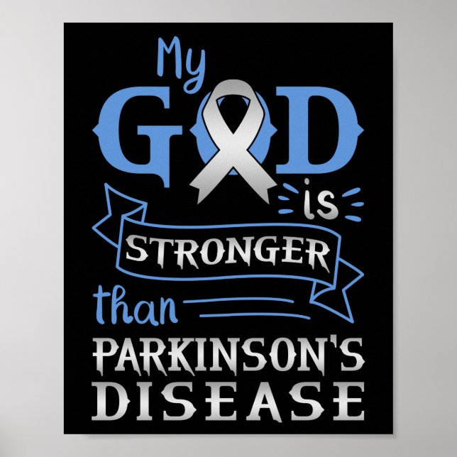 Poster Mon Dieu Est Plus Fort Que La Maladie Des Parkinso (Devant)