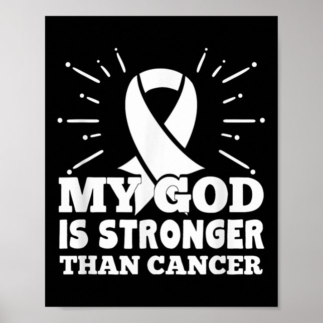 Poster Mon Dieu Est Plus Fort Que Le Cancer Du Poumon (Devant)