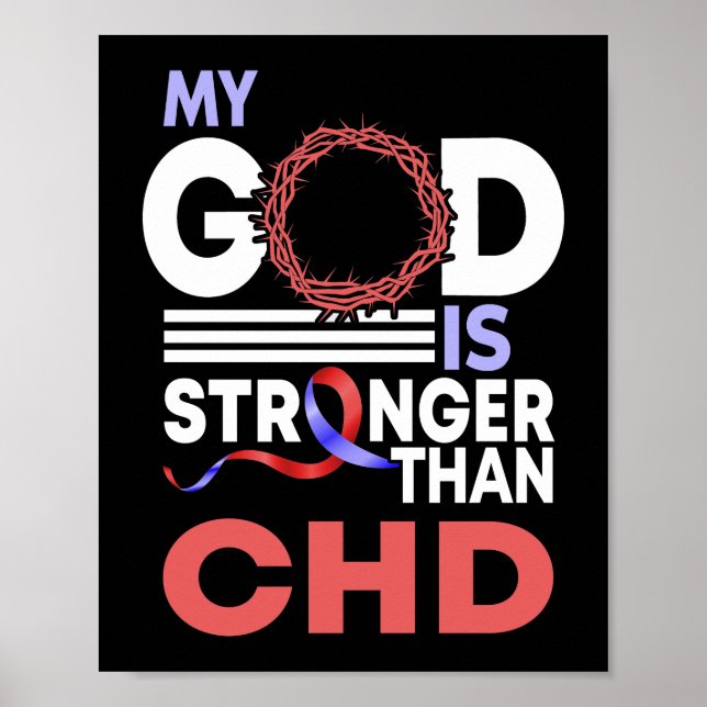 Poster Mon Dieu Est Plus Fort Que Le Ruban De Sensibilisa (Devant)