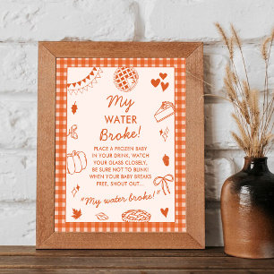 Poster Mon eau a cassé ! Panneau de jeu de baby shower am