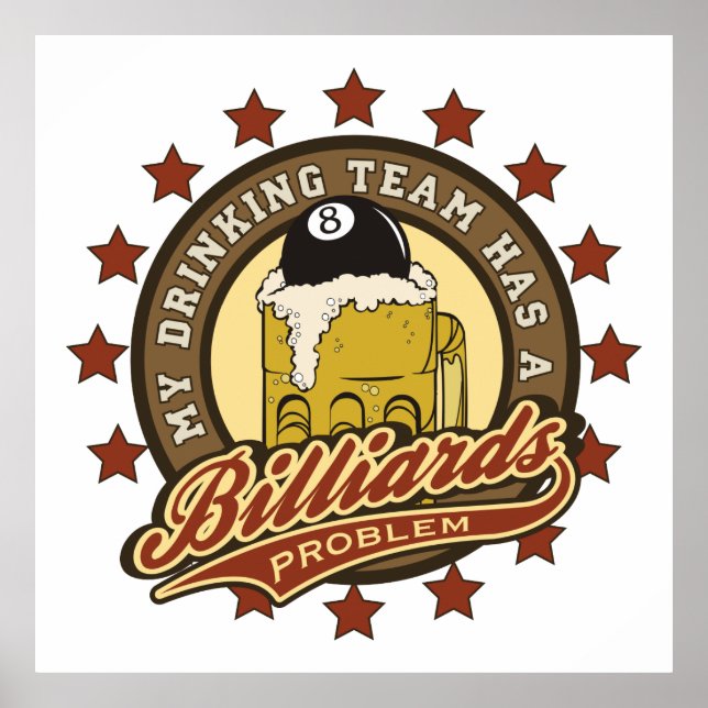 Poster Mon équipe de boisson a un problème de billard (Devant)