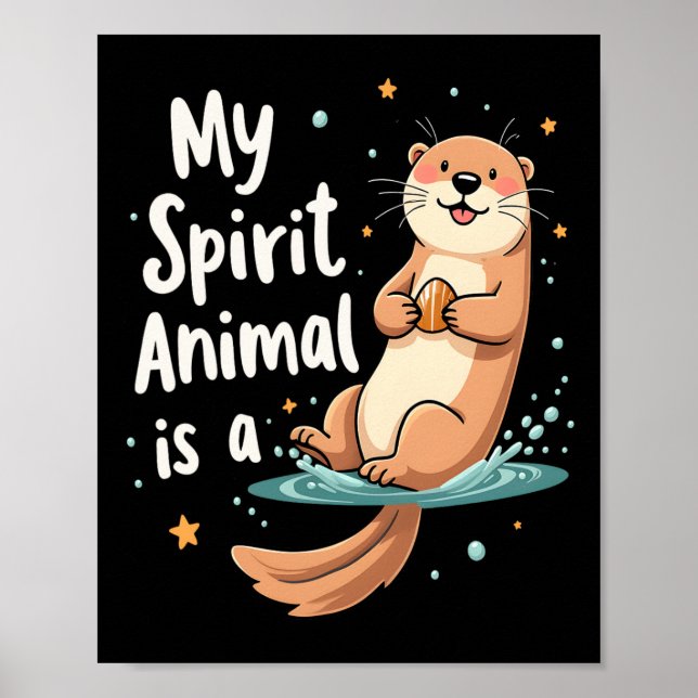 Poster Mon Esprit Animal Est Une Otter Mignonne Animal Dr (Devant)