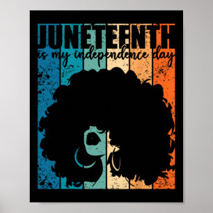 Poster Mon Fête de l'Indépendance Rétro Afro Femmes Melan