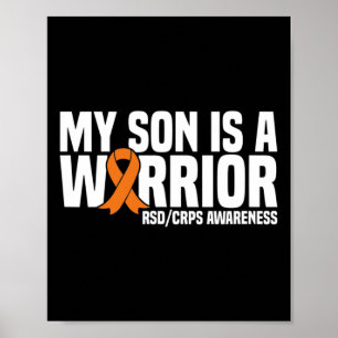 Poster Mon Fils Est Un Guerrier Orange Ribbon Rsdcrps Lau