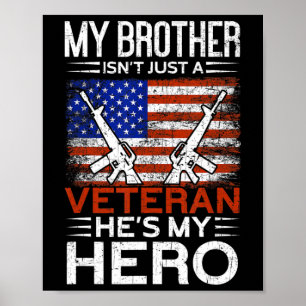 Poster Mon Frère Est Mon Héros Fier American Veteran Brot