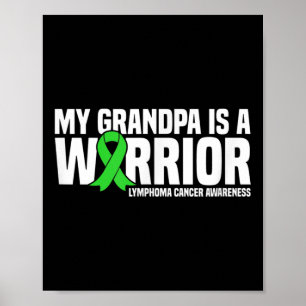 Poster Mon Grand-Père Est Un Guerrier Lymphome Cancer Sen