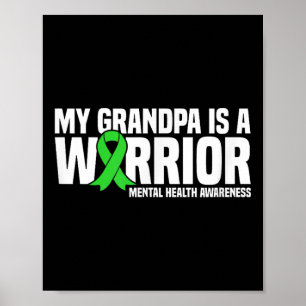 Poster Mon Grand-Père Est Un Guerrier Vert Ruban Santé Me