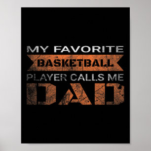 Poster Mon Joueur Bysketbyll Favori M'Appelle Papa Fun Qu