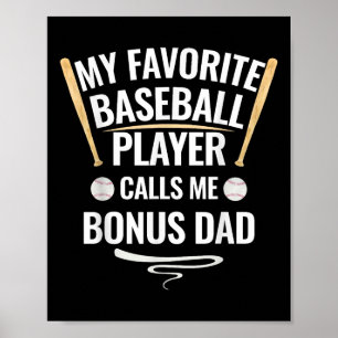 Poster Mon Joueur De Baseball Favori M'Appelle Bonus Papa