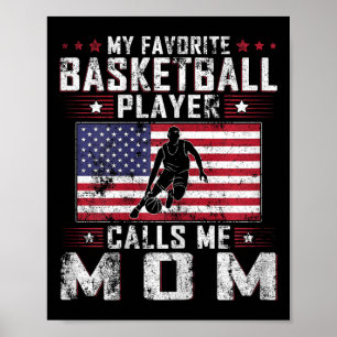 Poster Mon Joueur favori Bysketbyll M'appelle Maman Mère