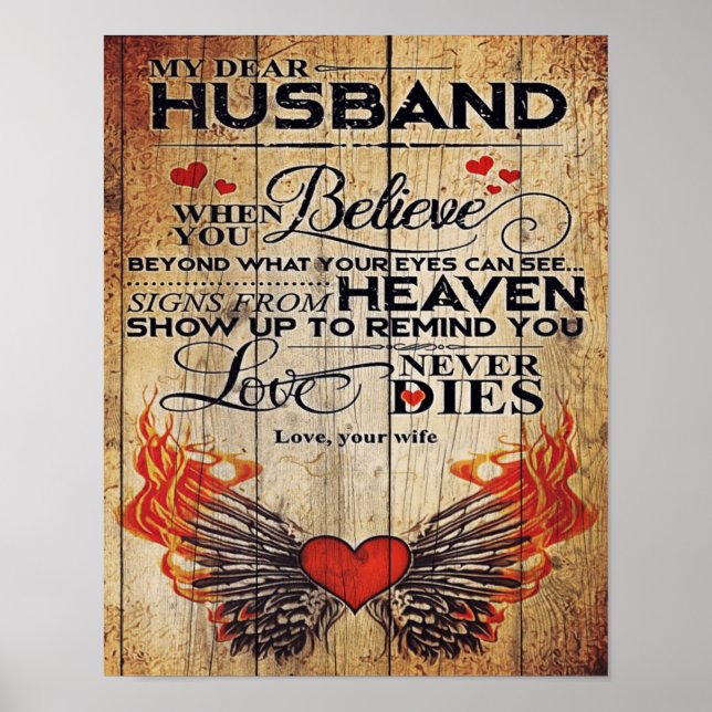 Poster Mon mari cadeau d'anniversaire | Lettre Pour Mari  (Devant)
