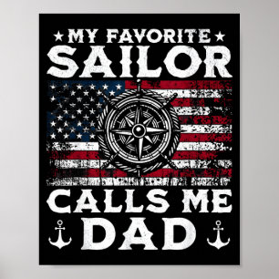 Poster Mon marin préféré appelle papa - fier papa d'un ma