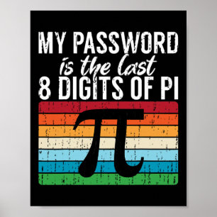 Poster Mon Mot Est Le Dernier 8 Chiffres De Pi Math Pi Da