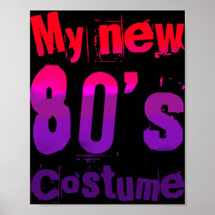 Poster Mon nouveau costume des années 80 drôle design