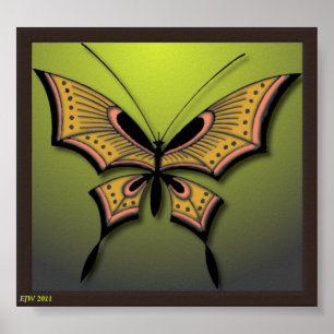 Poster Mon papillon vert