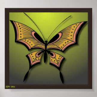 Poster Mon papillon vert