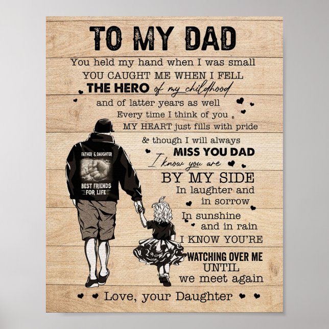 Poster Mon Père Cadeau À Mon Père Mon Héros (Devant)
