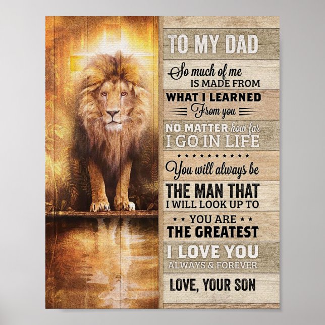 Poster Mon Père Don À Mon Père Je T'Aime Tant (Devant)