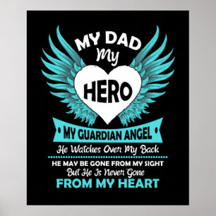 Poster Mon Père - Mon Héros Mon Ange Gardien Qu'Il Survei
