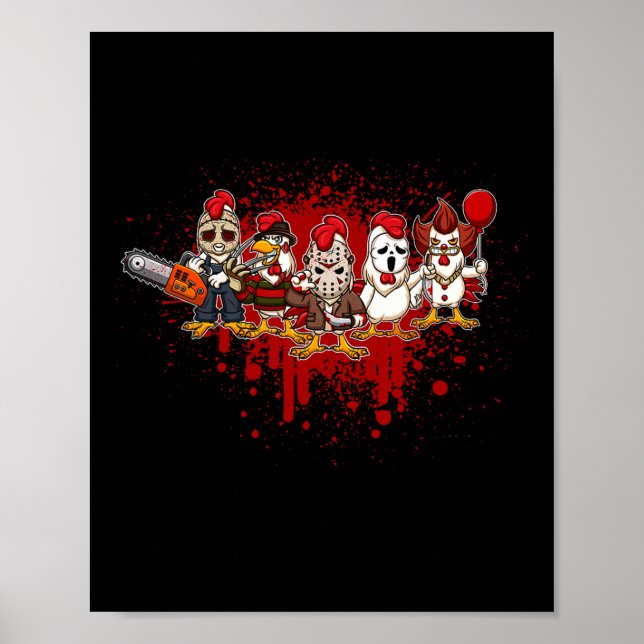 Poster Mon petit équipage d'horreur - poulet d'Halloween (Devant)