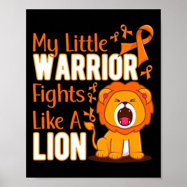 Poster Mon Petit Guerrier Se Batte Comme Un Lion Leukemia (Devant)