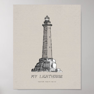 Poster "Mon phare" - "Je suis la lumière du monde"