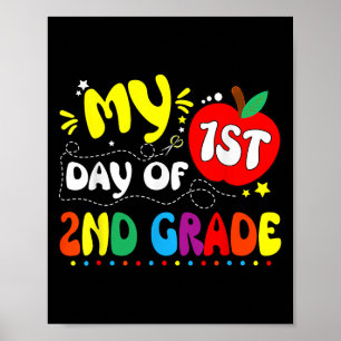 Poster Mon premier jour de 2e année enseignant enfants 1e