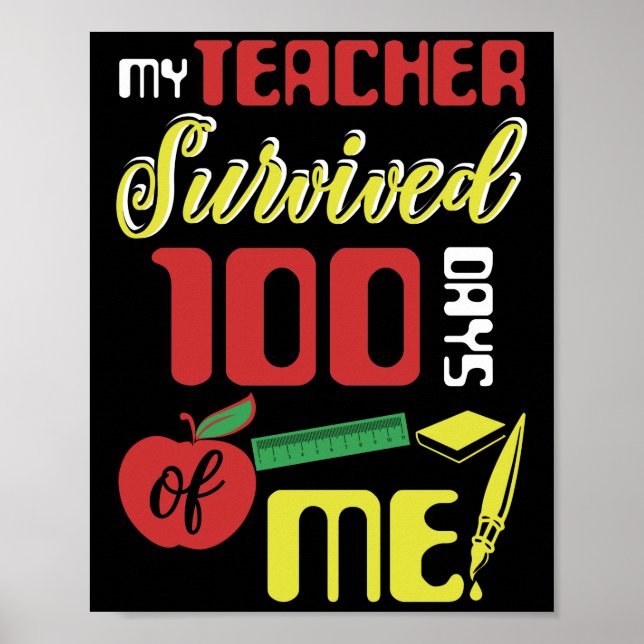 Poster Mon Professeur A Survécu 100 Jours De Moi 100 Jour (Devant)