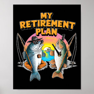 Poster Mon Régime De Retraite Est Amusant Pêcheur De Pois