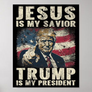 Poster Mon Sauveur Trump est mon Président 2024 American